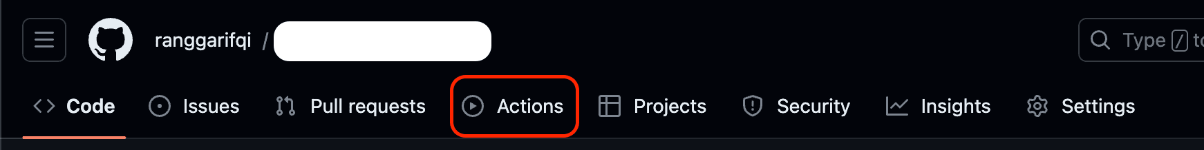 Github Action Menu
